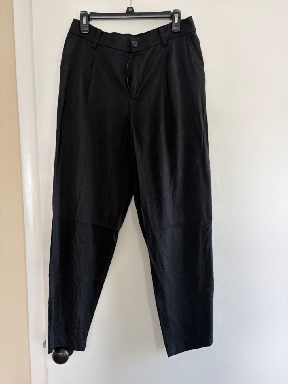 LOFT Black High-Rise Tapered Women's Trousers